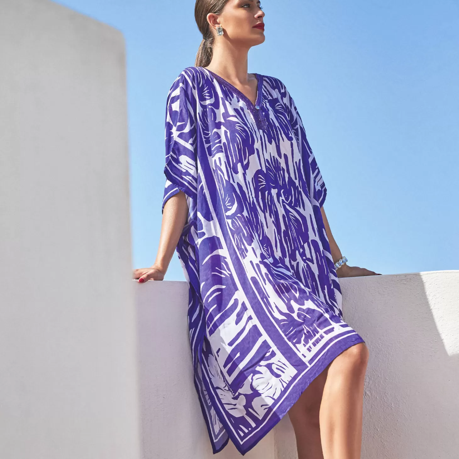 Miradonna Poncho Alba-Femme Tunique De Plage & Paréo