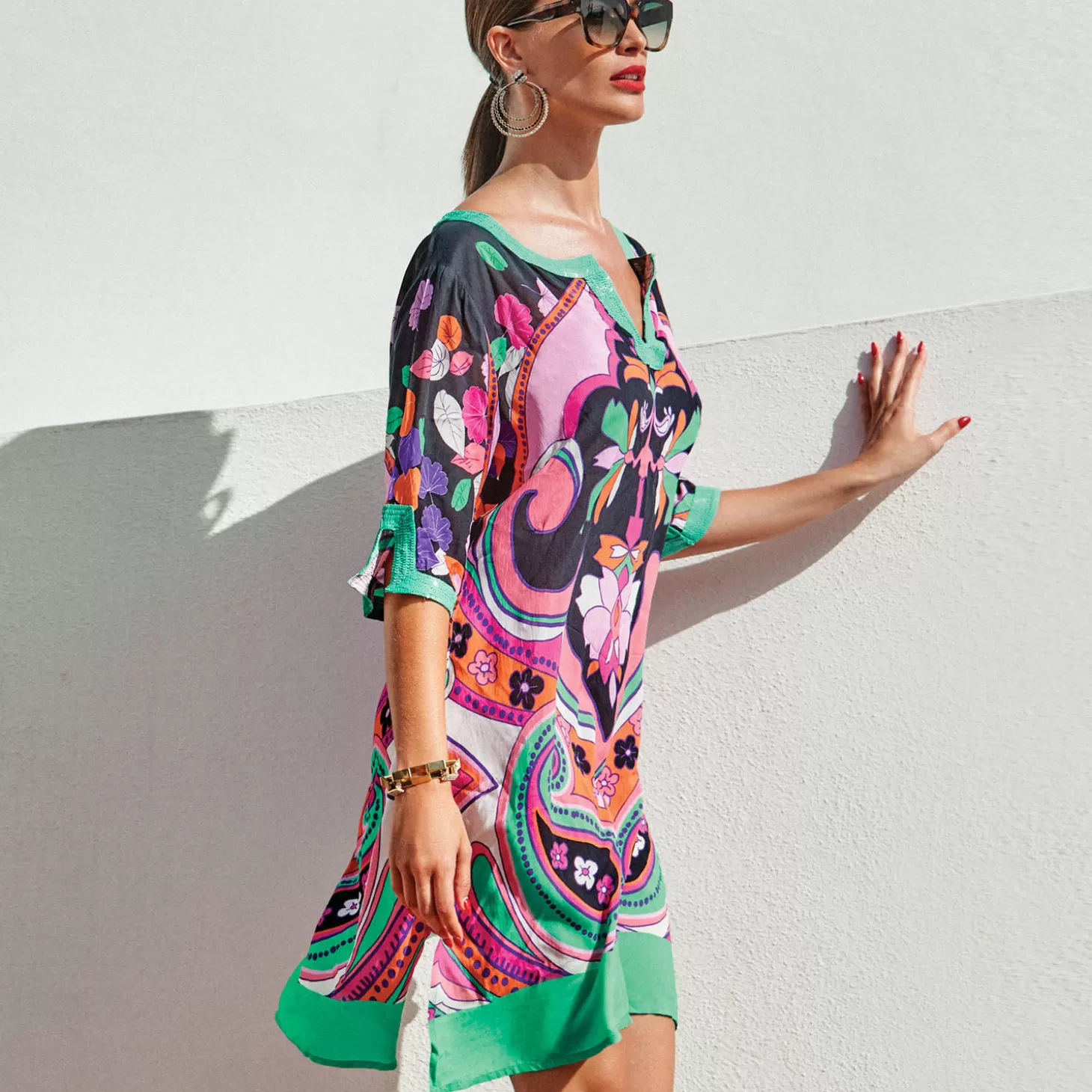 Miradonna Robe De Plage Dinah-Femme Tunique De Plage & Paréo