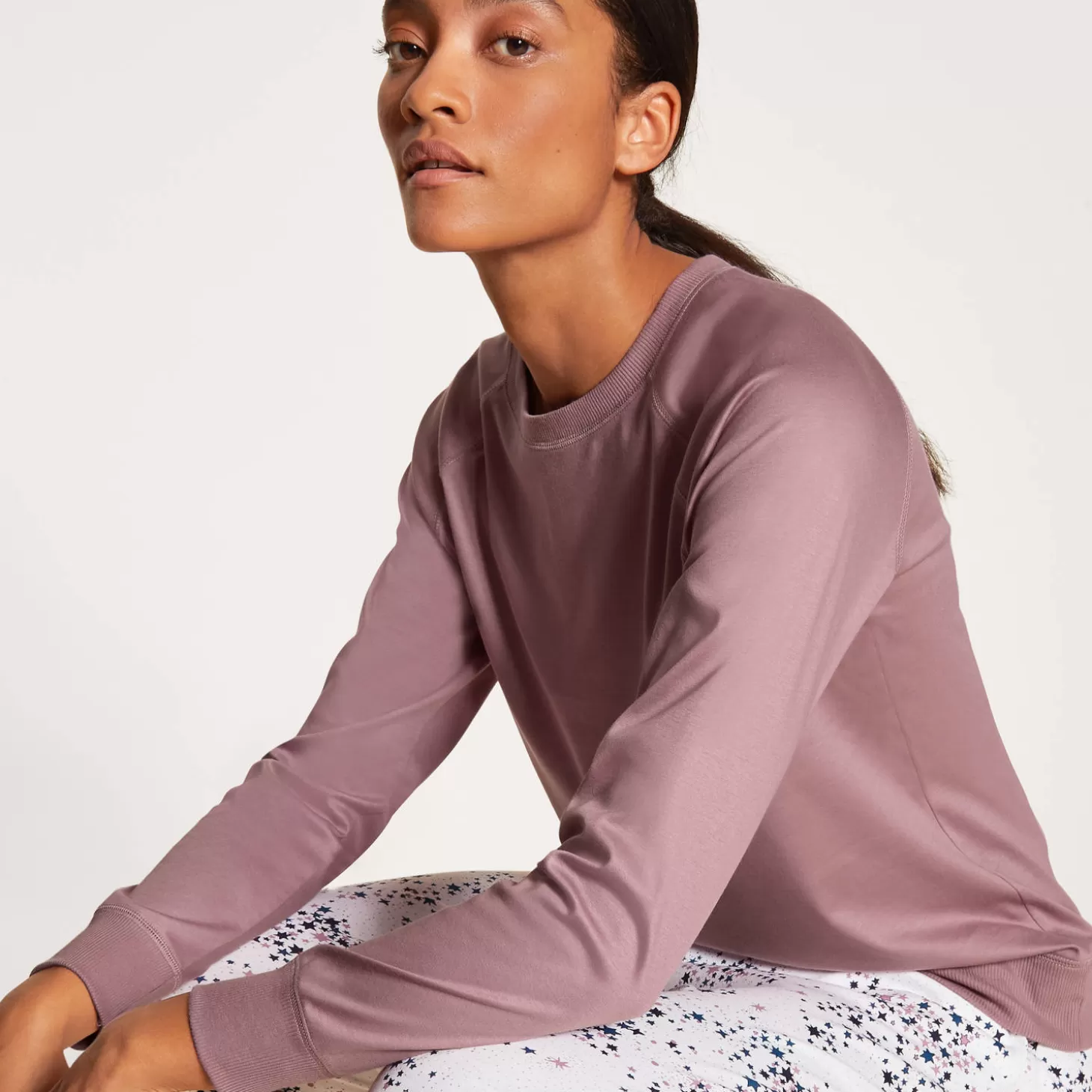 Calida Top Manches Longues En Coton-Femme Ensemble De Détente