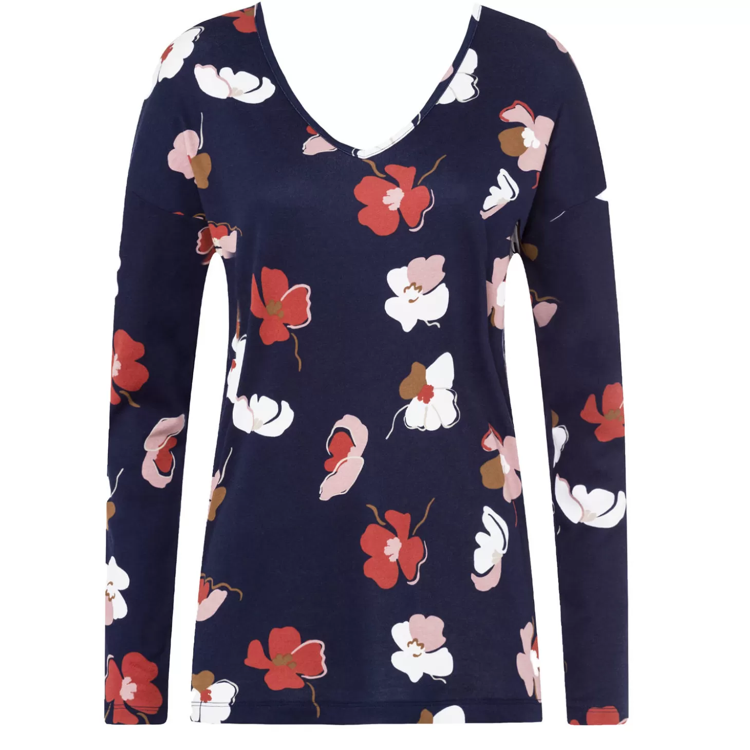 Hanro Top Manches Longues En Coton-Femme Ensemble De Détente