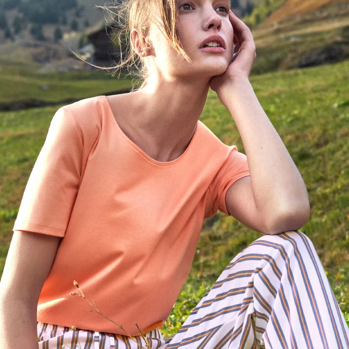 Calida T-Shirt Col Rond En Coton-Femme Ensemble De Détente